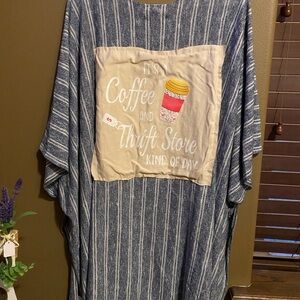 Hand designed ruana/shawl with pockets and arm holes women’s one size